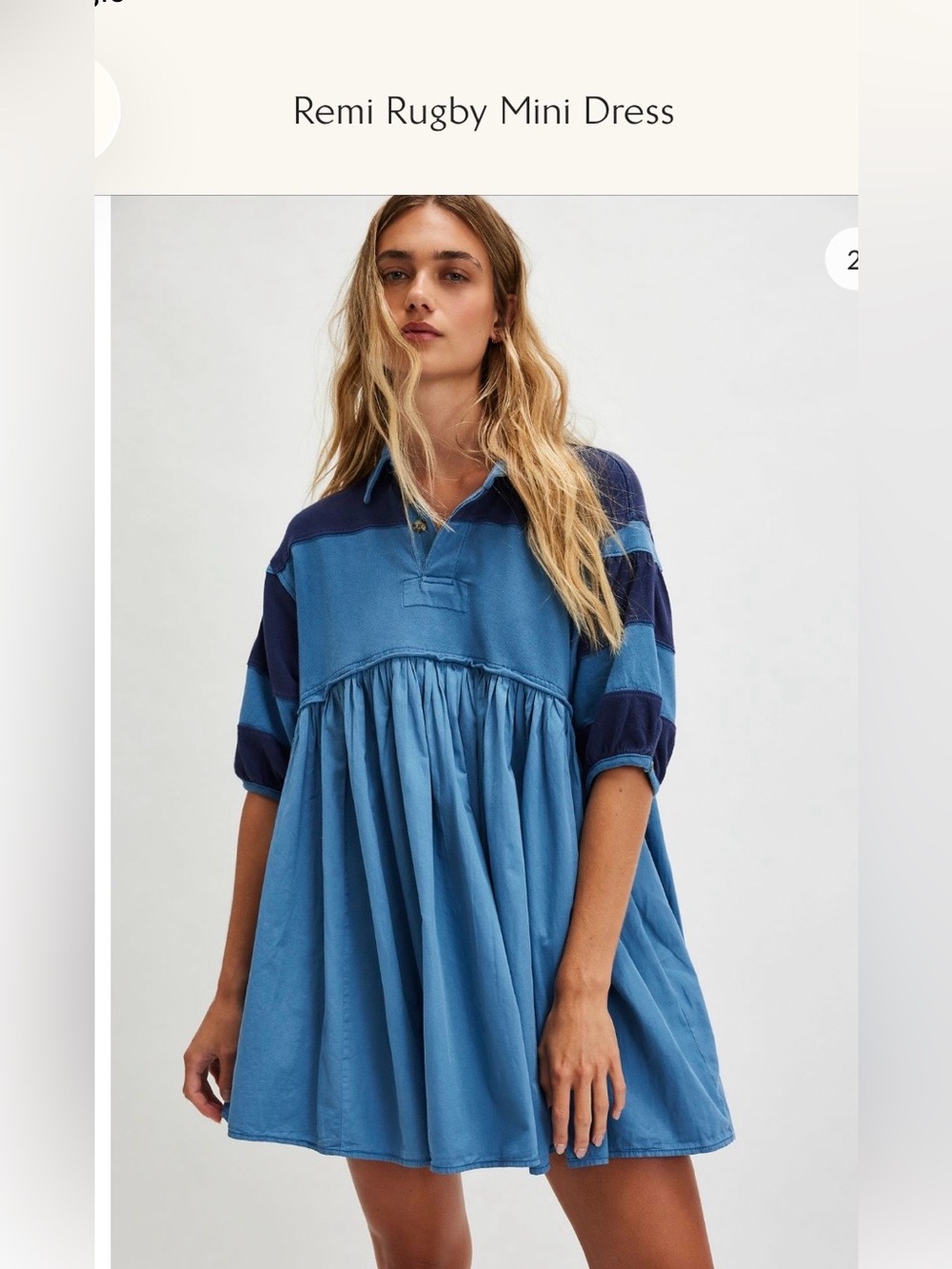 NWT Free People Remi Rugby Mini Dress Size Small